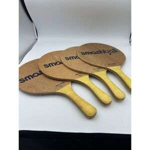 VINTAGE SPORT DESIGN SMASHBALL PADDLES SET OF 4 Wooden Table Tennis